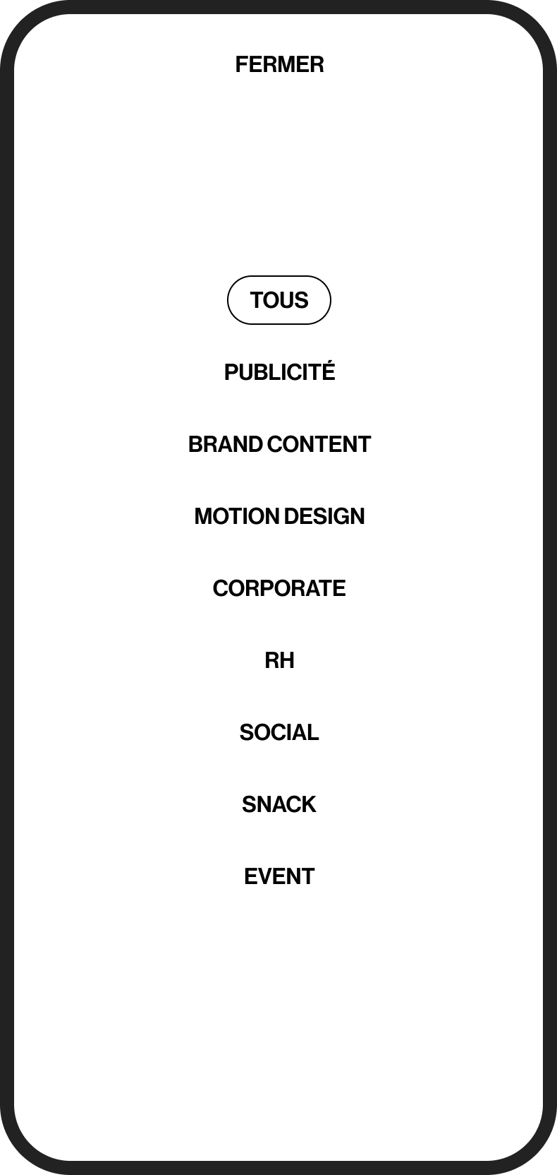 Mobile listing project filters template