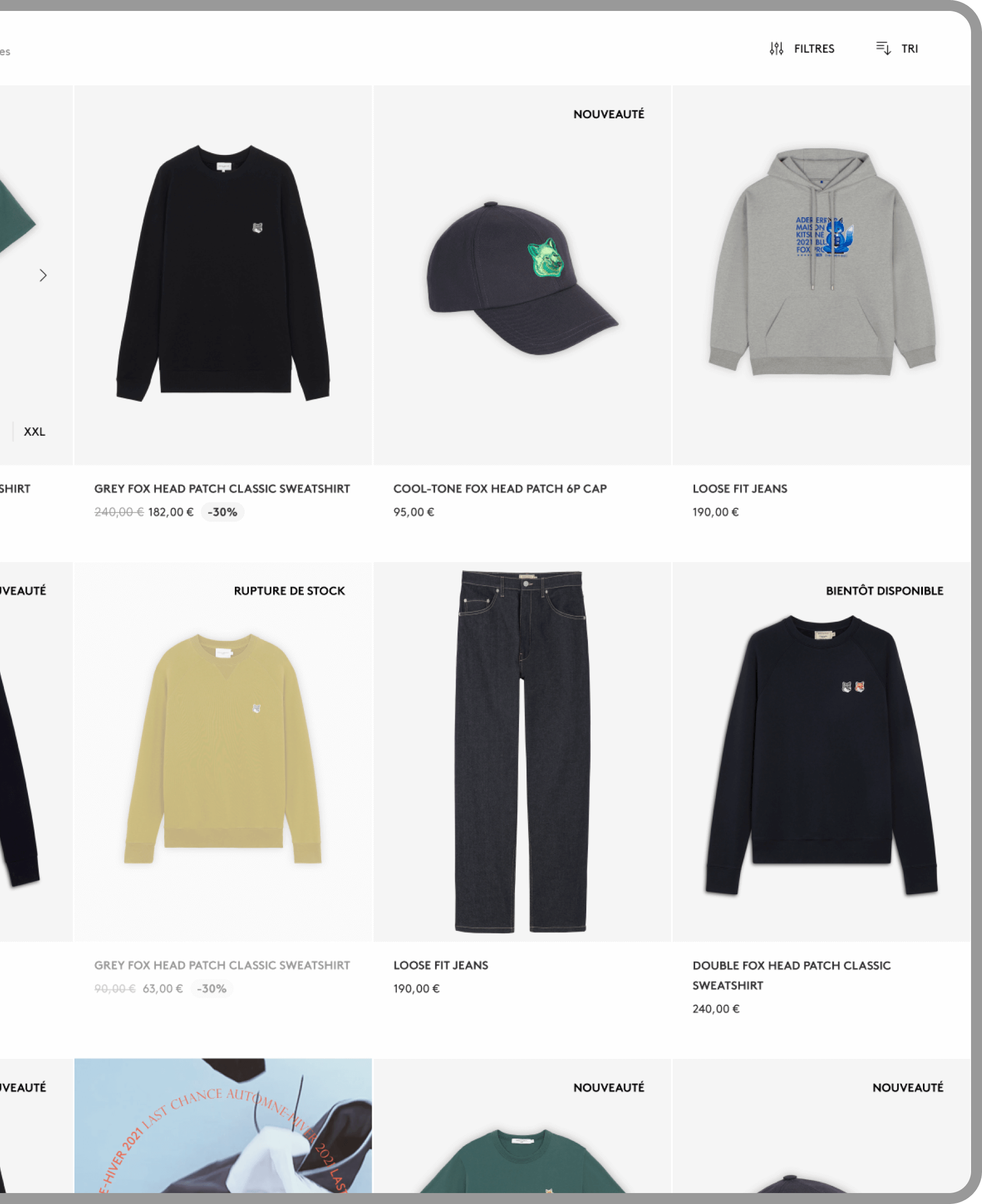 Listing product template Maison Kitsuné