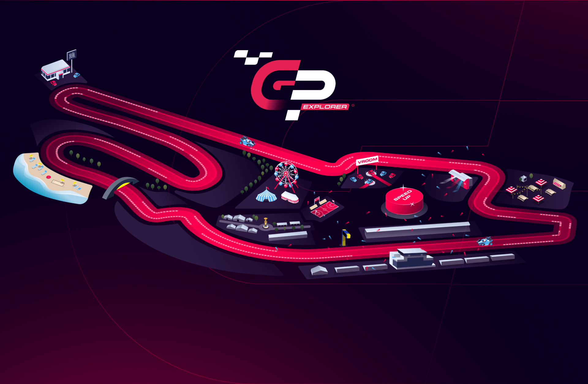 Illustration of the Bugatti circuit at Le Mans