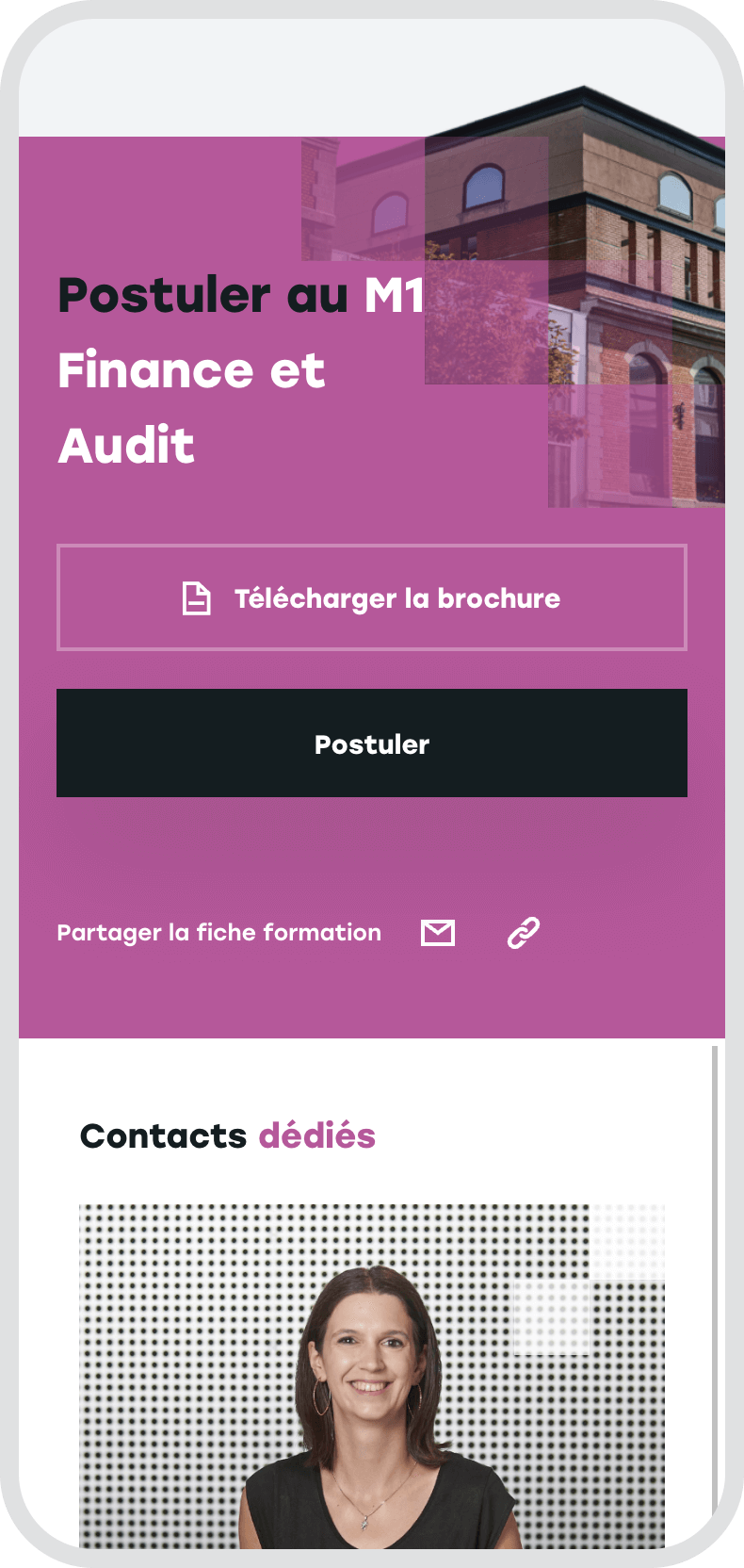 Mobile call to action zone - master program template